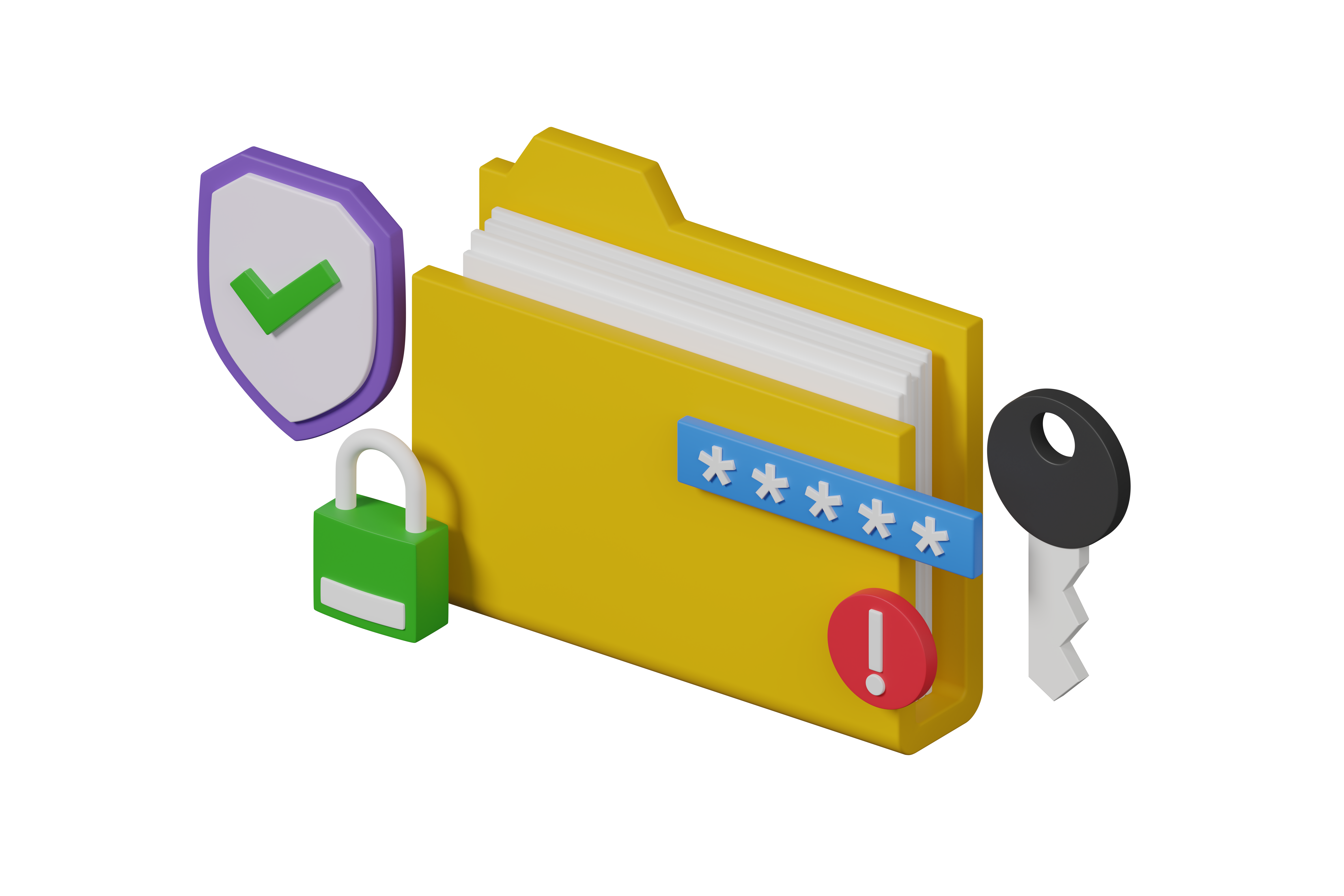 Data Security 3D Illustration View 1 PNG File